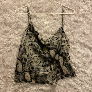 Kendall and Kylie Small Cowl Snake Print Top